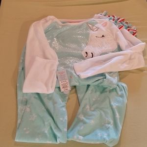 Cat & Jack kids 2 pc unicorn pajamas  XL (14-16)